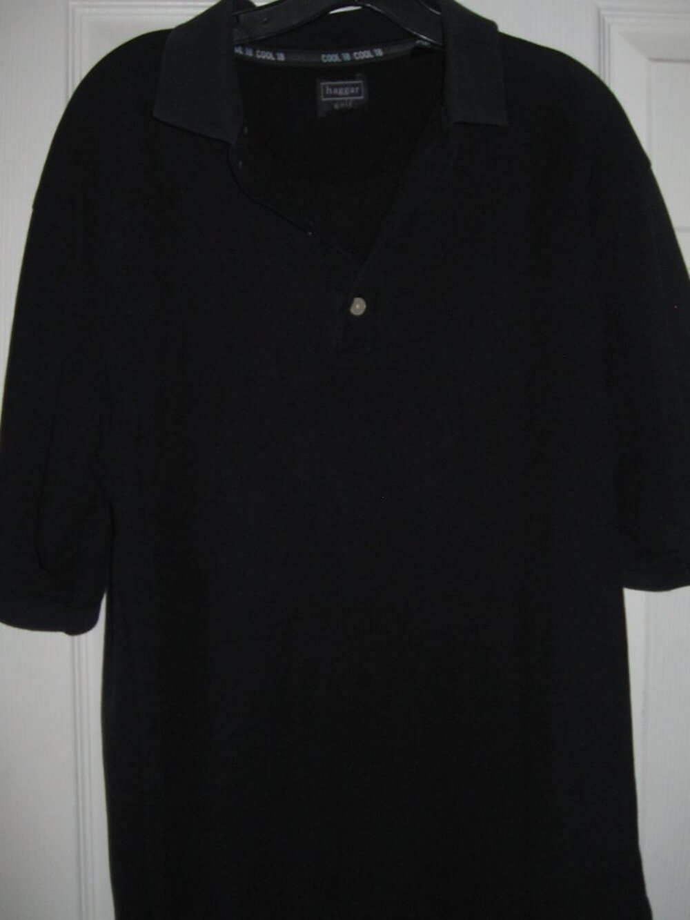 Haggar Cool 18 Men's Black Golf Polo Shirt